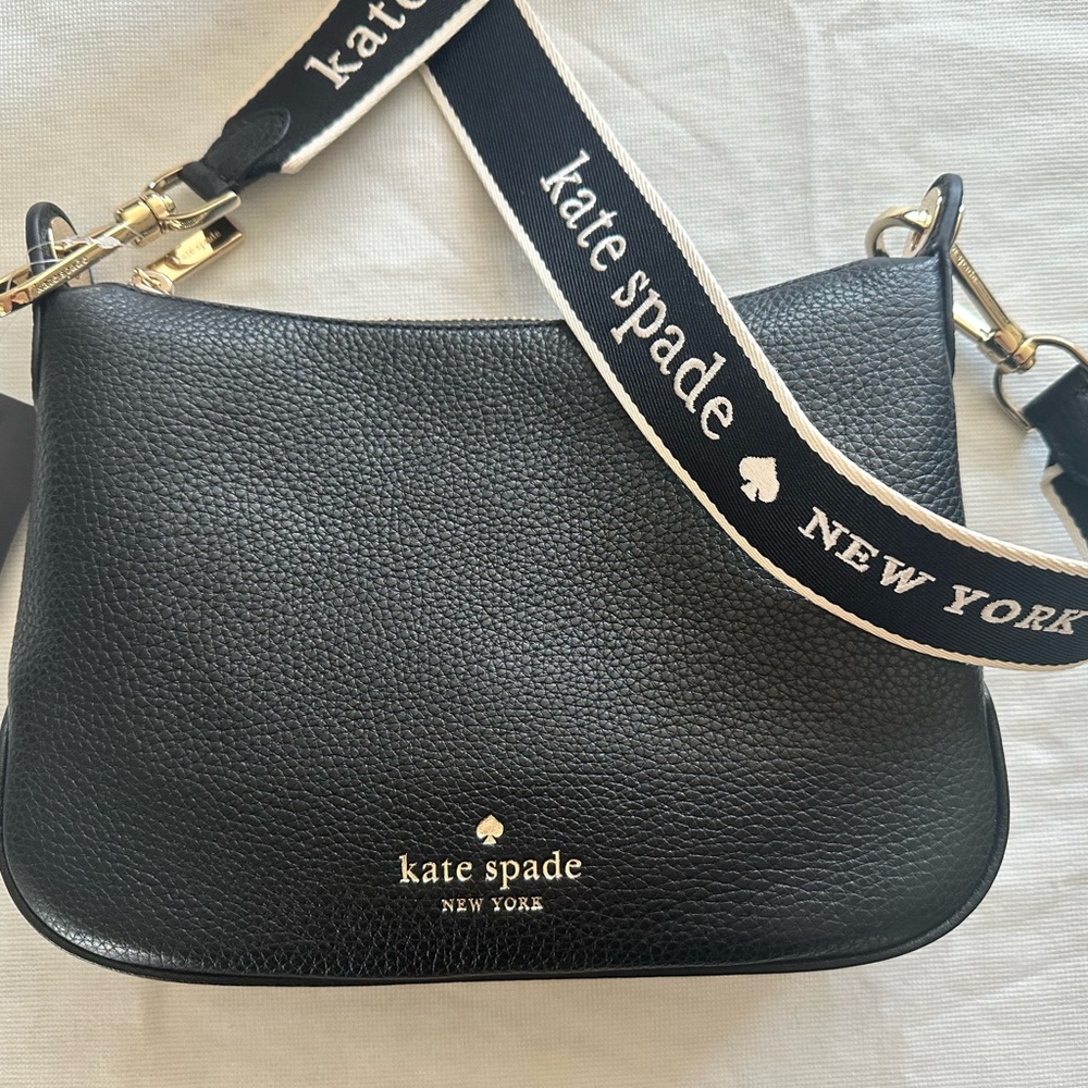 NWT Kate Spade Rosie Black Pebbled Leather Crossbody Bag Purse handbag